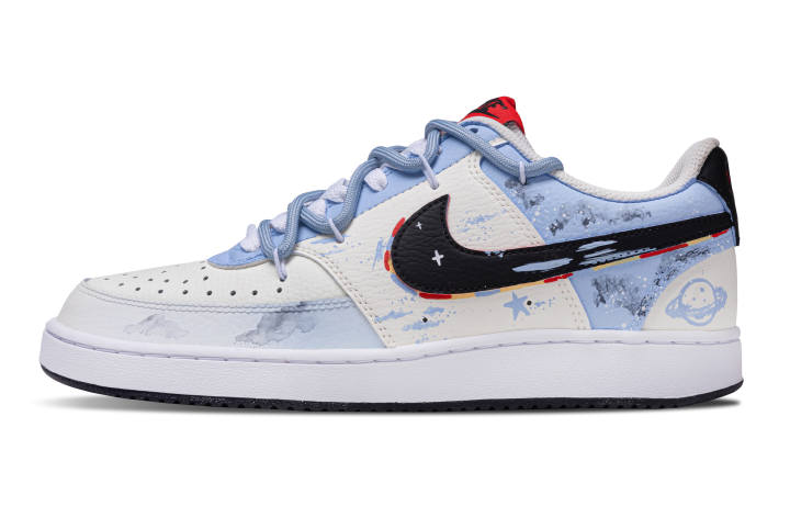 Nike Nike Court Vision 1 Galaxy Tour Leather Low top Skateboard Shoes Men's Sky Blue