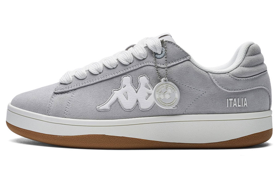 Kappa Puffy Shoes Back to Back Slip Resistant Abrasion Resistant Low top Skateboard Shoes Unisex Gray