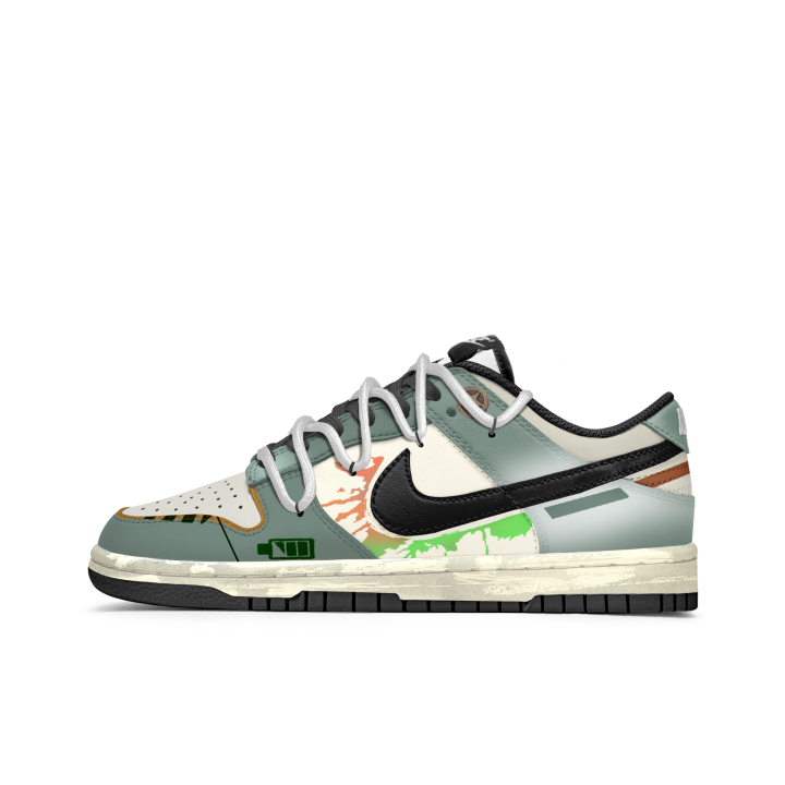 Nike Nike Dunk Slip Resistant Abrasion Resistant Low top Skateboard Shoes Unisex White Green