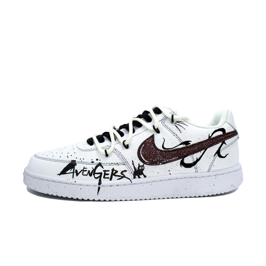Nike Nike Court Vision 1 Cushioning Abrasion Resistant Cushioning, Wear Resistant Low top Skateboard Shoes Unisex White Red