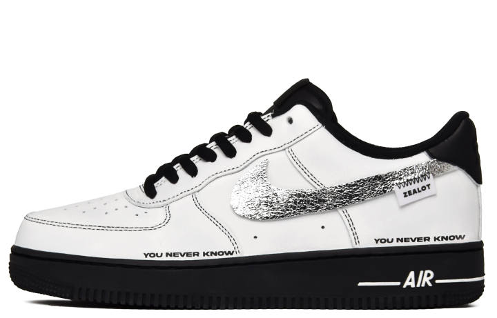 Nike Nike Air Force 1 Space Line Slip Resistant Abrasion Resistant Low top Skateboard Shoes Unisex White