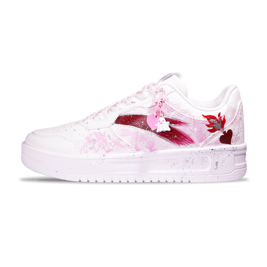 Anta Easy Slip Resistant Cushioning Abrasion Resistant Low top Skateboard Shoes Unisex White Pink