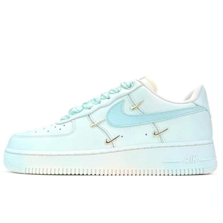 Nike Nike Air Force 1 Frozen Lightweight Breathable Height Increasing Low top Skateboard Shoes Unisex Ice Blue