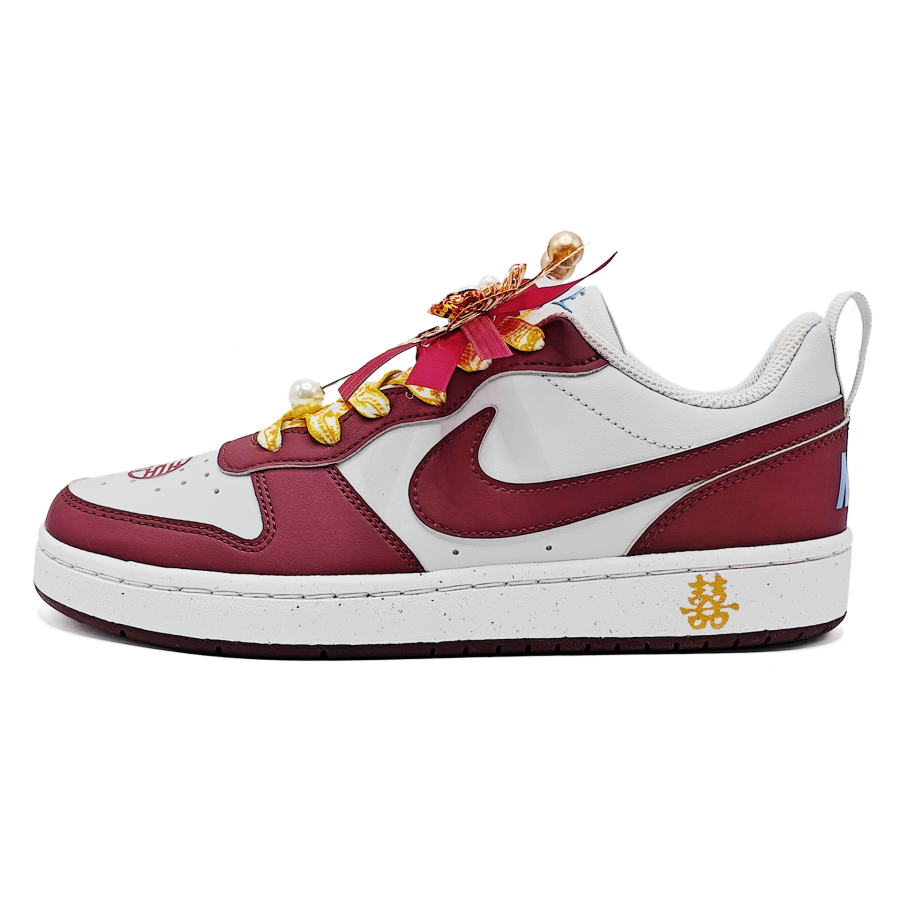 Nike Nike Court Borough Hand In Hand, United Hearts Leather Lightweight Low top Skateboard Shoes Women's Red