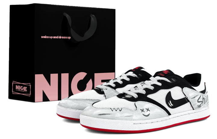 Nike Nike SB Alleyoop Coverage Low top Skateboard Shoes Unisex Black White Gray