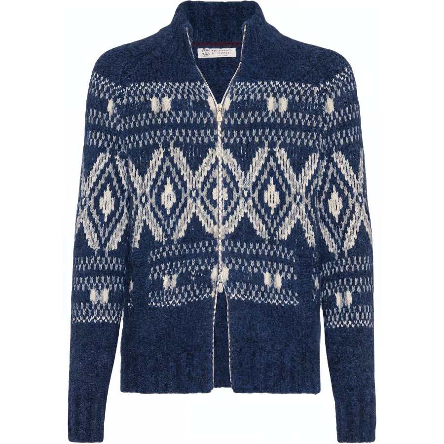 Brunello Cucinelli High Neck Zip Up Cardigan