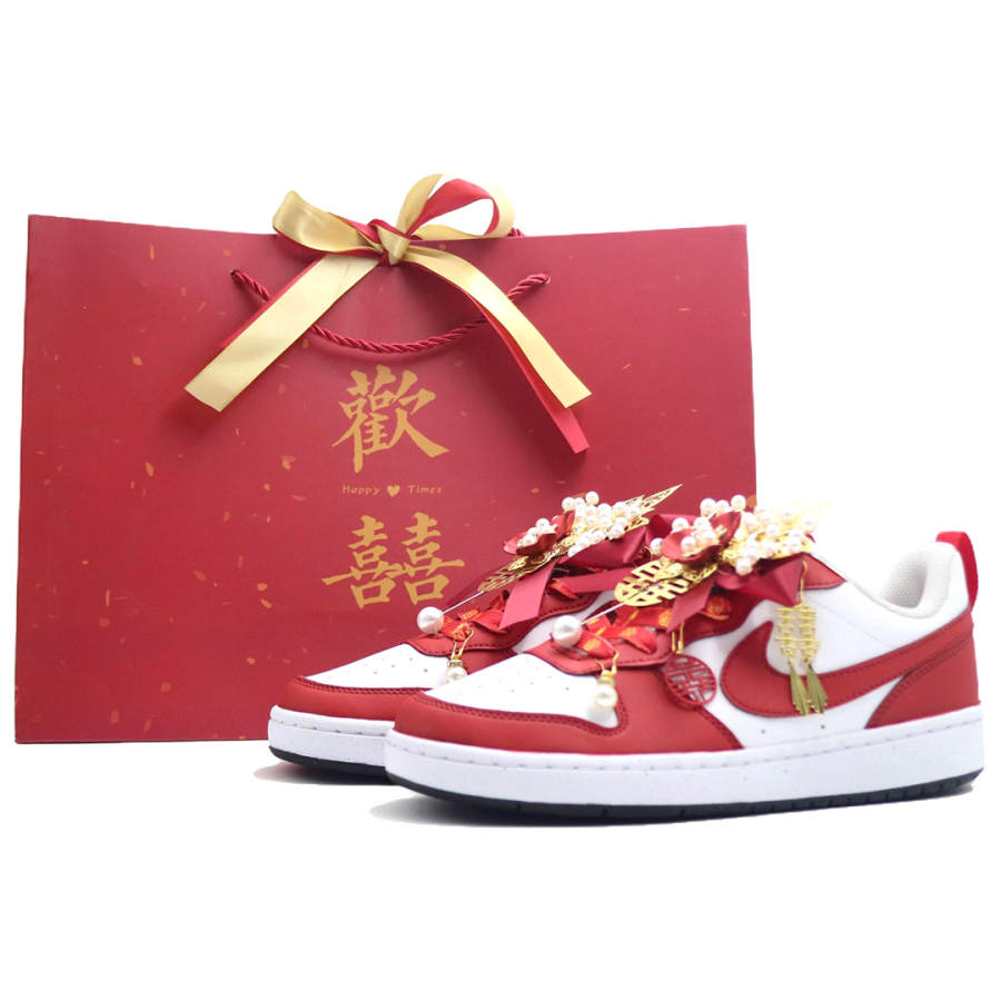 Nike Nike Court Borough The Hand Of The Son Abrasion Resistant Abrasion Resistant Low top Skateboard Shoes Women's Burgundy