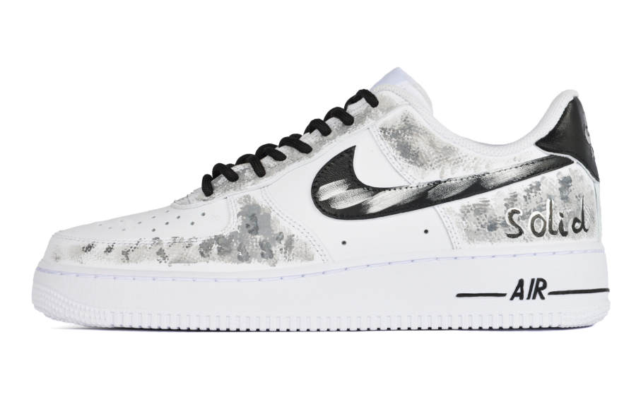 Nike Nike Air Force 1 Cushioning Abrasion Resistant Cushioning, Wear Resistant Low top Skateboard Shoes Women's White Gray