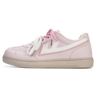 WARRIOR Synthetic Leather, Textile Low top Skateboard Shoes Women's Pink Beige