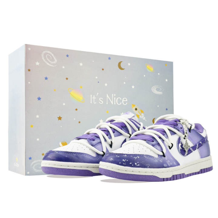 Nike Nike Dunk Zeus Feather Cushioning, Wear Resistant Low top Skateboard Shoes Women's White Purple