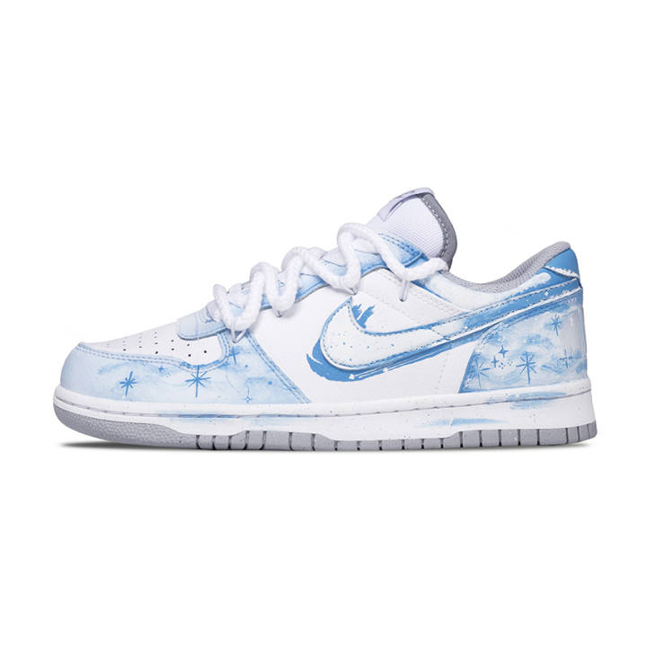 Nike Nike Big Trace Light Blue Comfortable Low top Skateboard Shoes Men's White