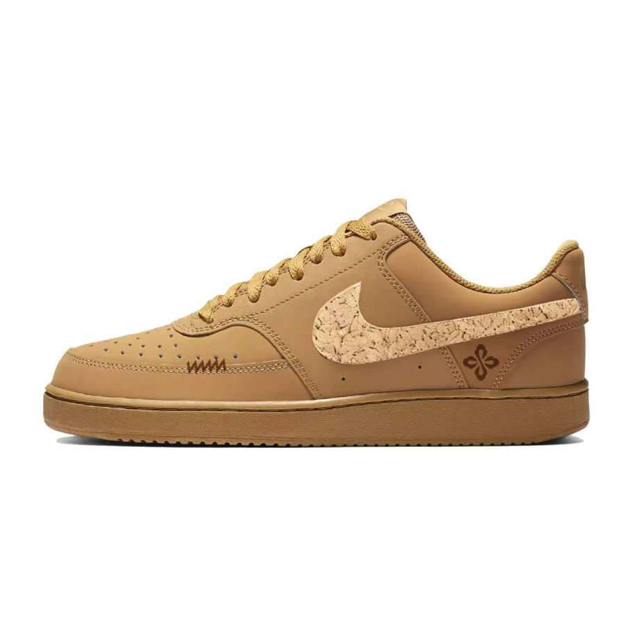Nike Nike Court Vision 1 Timber Print Abrasion Resistant Abrasion Resistant Low top Skateboard Shoes Unisex Brown