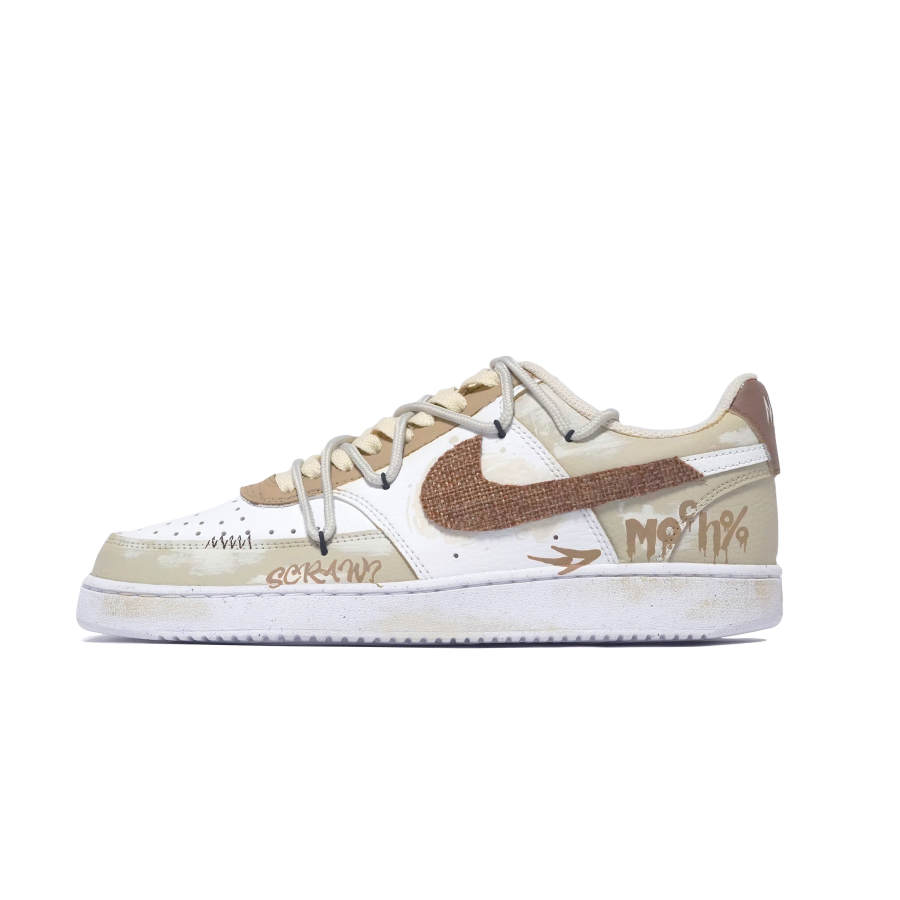 Nike Nike Court Vision 1 Mocha Cushioning Impact Resistance Breathable Low top Skateboard Shoes Unisex Brown
