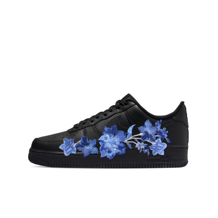 Nike Nike Air Force 1 Abrasion Resistant Height Increasing Low top Skateboard Shoes Unisex Black Blue White