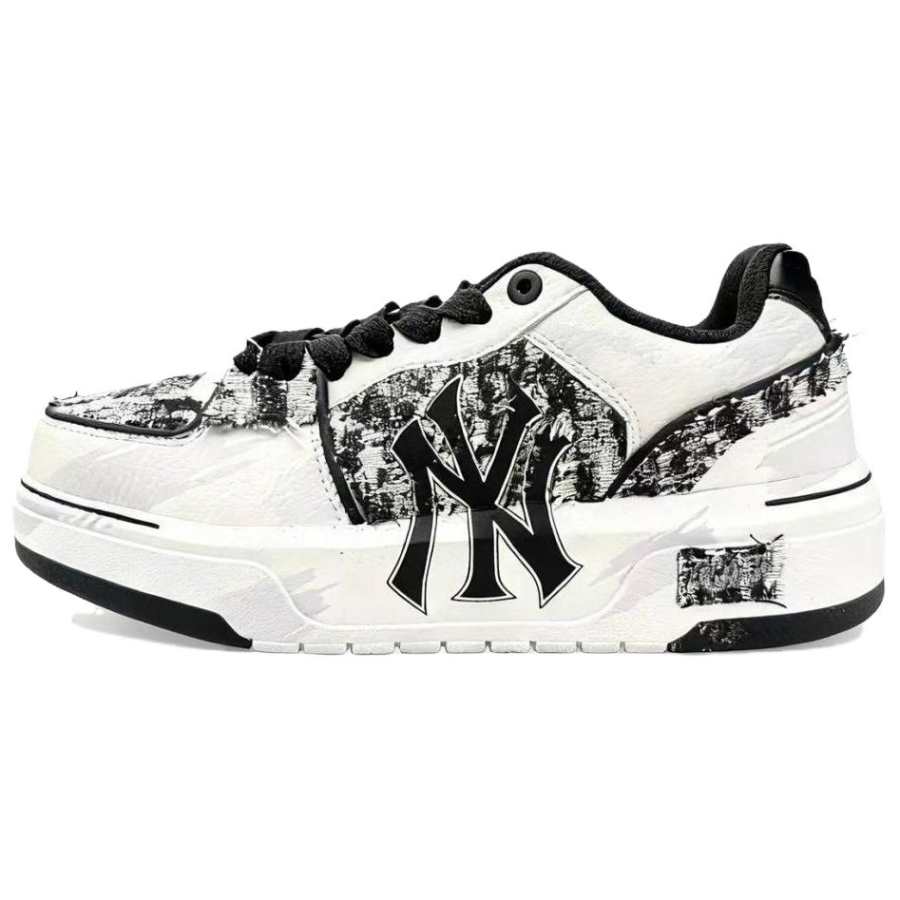 MLB Chunky Liner Abrasion Resistant Low top Skateboard Shoes Unisex Black White