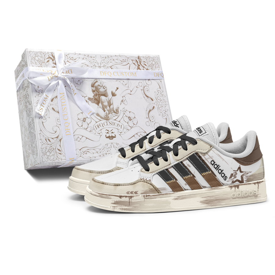 Adidas Adidas Neo Sprint Race, Box Abrasion Resistant Slip Resistant Low top Skateboard Shoes Unisex Beige Brown