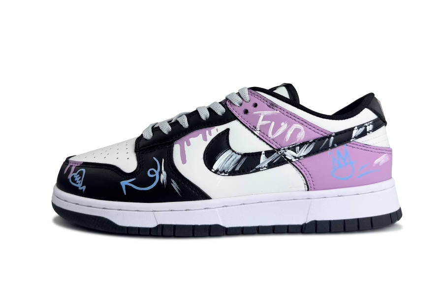 Nike Nike Dunk Urban Chic Style Girl Abrasion Resistant Abrasion Resistant Low top Skateboard Shoes Unisex Black Pink