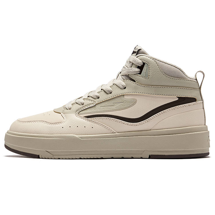 Erke Slip Resistant, Abrasion Resistant, Breathable High top Skateboard Shoes Men's Linen Gray
