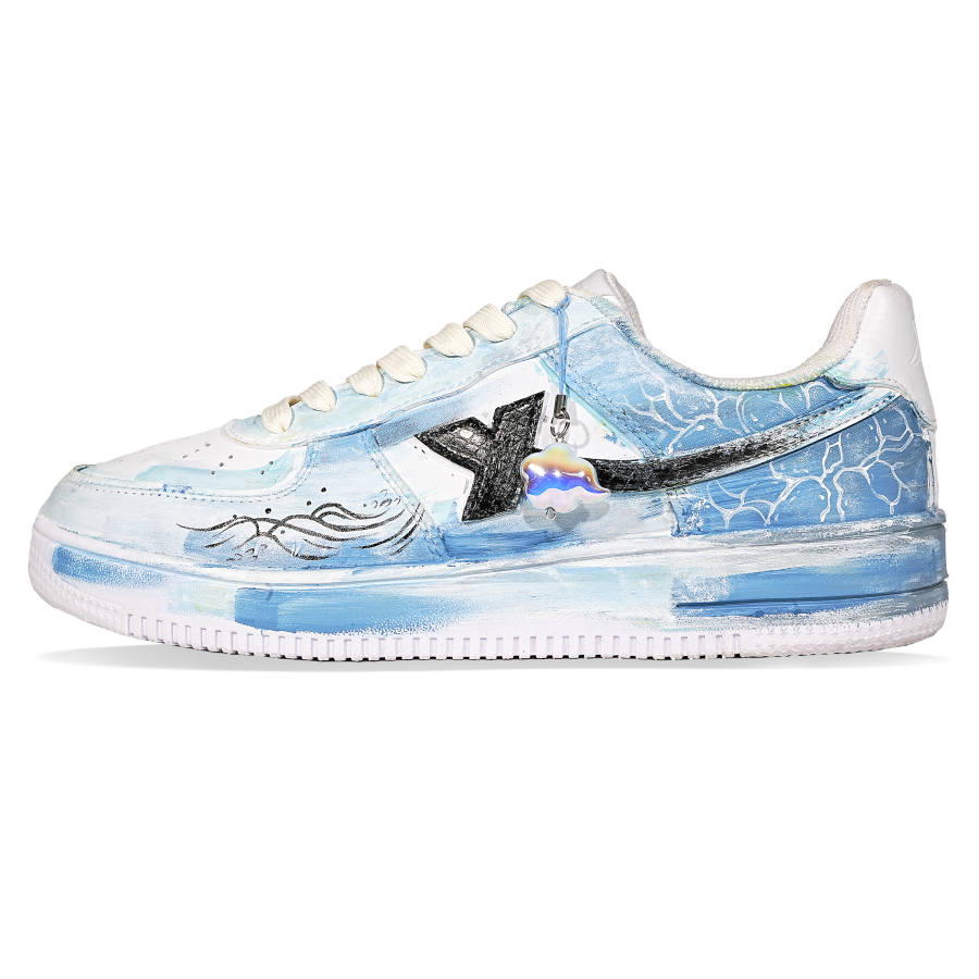 XTEP Air Force 1 Slip Resistant Cushioning Abrasion Resistant Low top Skateboard Shoes Unisex White Blue