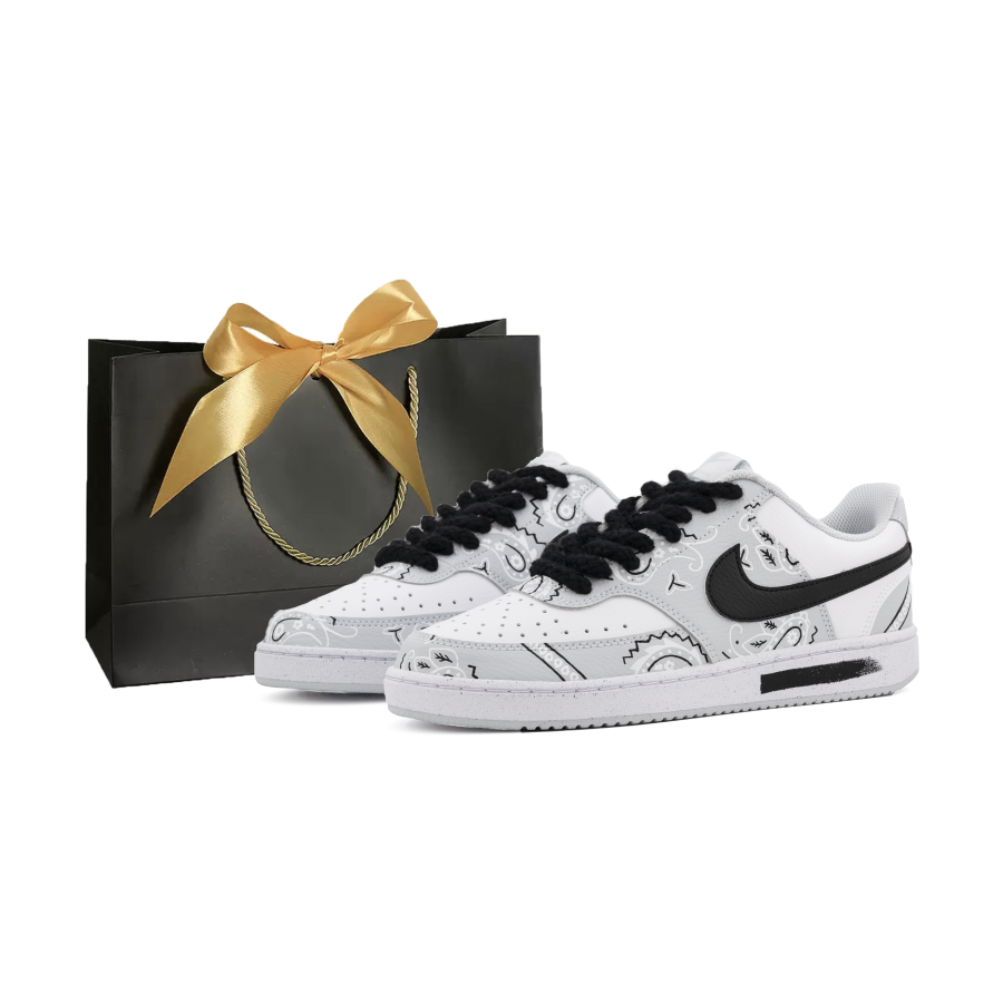 Nike Nike Court Vision Abrasion Resistant Abrasion Resistant Low top Skateboard Shoes Men's White Gray