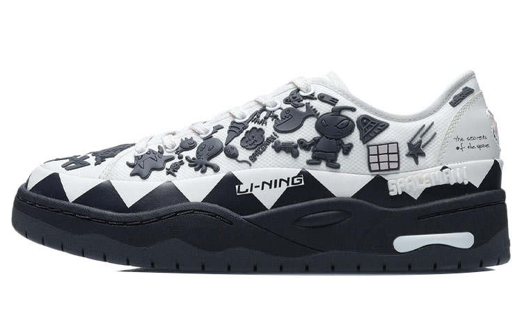 Li-Ning Li Ning CF Pursuit Lightweight, Slip Resistant, And Abrasion Resistant Low top Skateboard Shoes Unisex White Gray