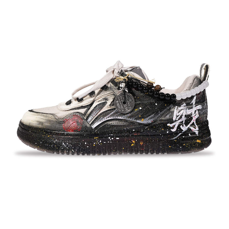 Li-Ning Li Ning Cyan Cloud Synthetic Leather Slip Resistant Cushioning Abrasion Resistant Low top Skateboard Shoes Men's