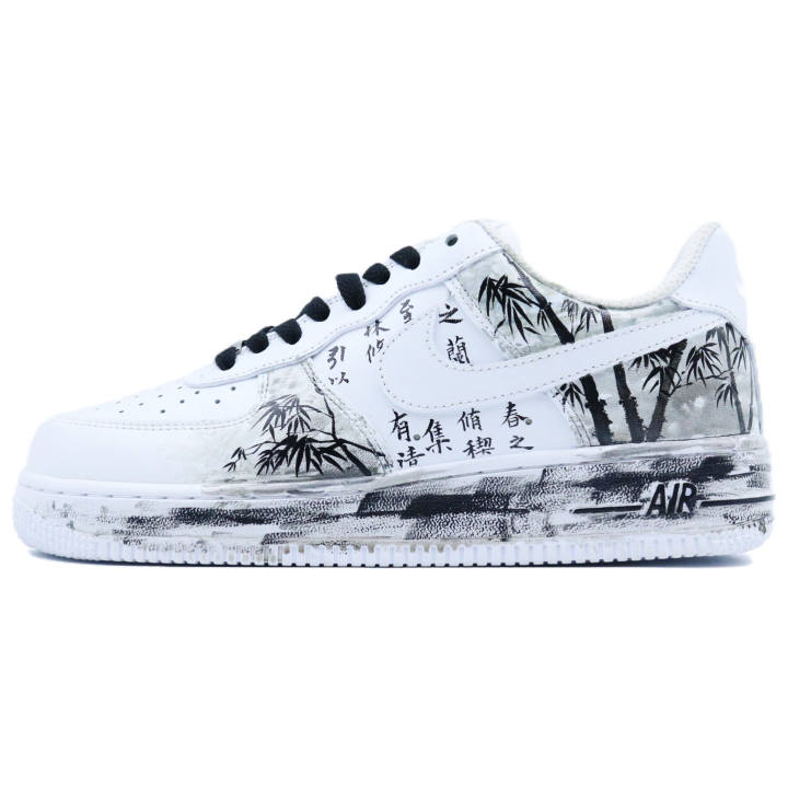 Nike Nike Air Force 1 Slip Resistant, Abrasion Resistant, Lightweight Low top Skateboard Shoes Unisex Black White