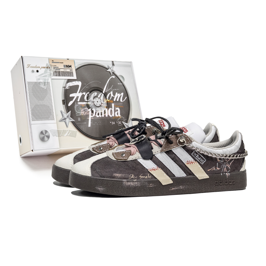 Adidas Neo Slip Resistant And Breathable Slip Resistant And Breathable Low top Skateboard Shoes Unisex Black Brown