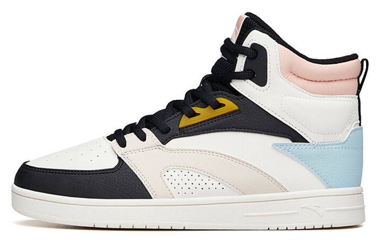 Anta Casual Abrasion Resistant Slip Resistant High top Skateboard Shoes Women's White Pink Blue