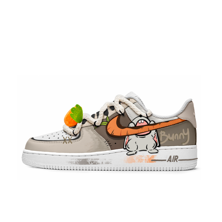 Nike Nike Air Force 1 Slip Resistant Abrasion Resistant Low top Skateboard Shoes Unisex Brown White