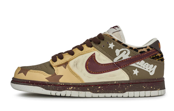 Nike Nike Dunk Walking Planet, American Stars Low top Skateboard Shoes Women's Beige Red Brown