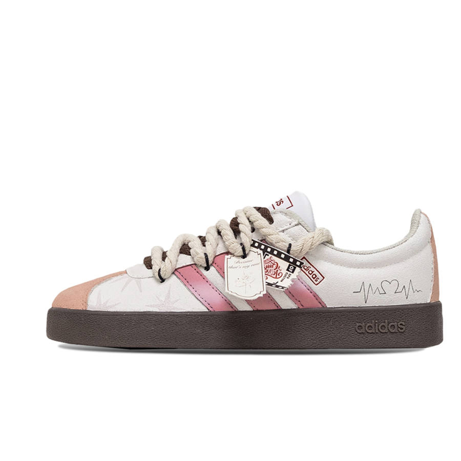 Adidas Neo VL Court 2.0 Low top Skateboard Shoes Unisex Pink White
