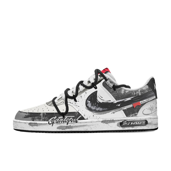 Nike Nike Court Vision 1 Red Mamba Waterproof Cushioning Waterproof Cushioning Low top Skateboard Shoes Men's Black White