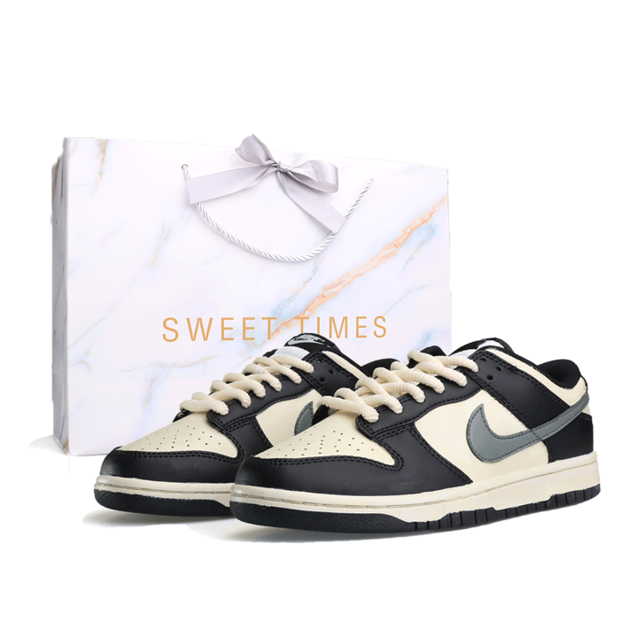 Nike Nike Dunk Vintage Distressed Shopping Bag Abrasion Resistant Low top Skate Shoes Unisex Beige White Black