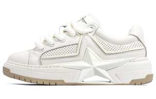 PENTAGONAL HEART Breathable Height Increasing Breathable Height Increasing Low top Skateboard Shoes Unisex Ecru
