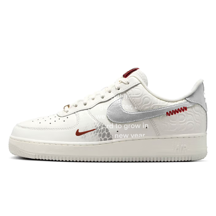 Nike Nike Air Force 1 Year Of The Snake, Red Dot Snake Scale Slip Resistant Cushioning Abrasion Resistant