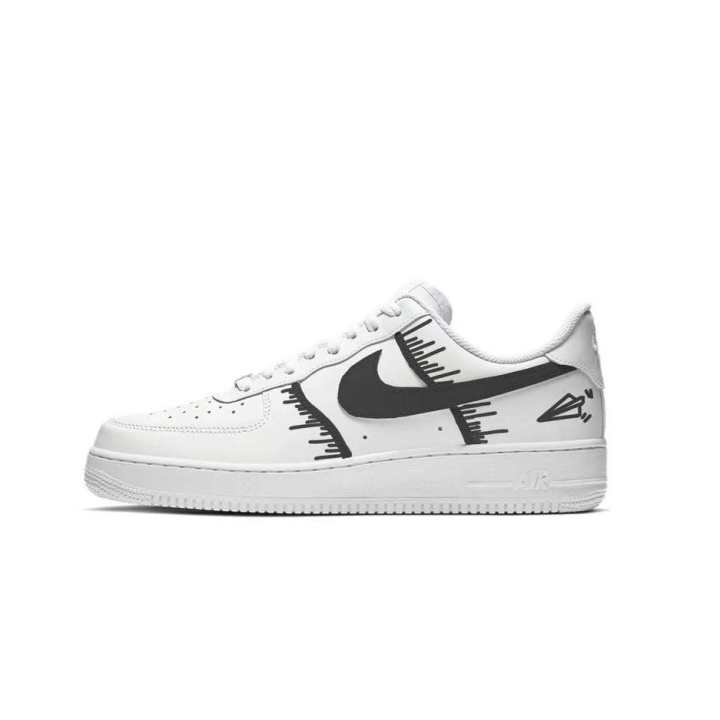 Nike Nike Air Force 1 Low top Skateboard Shoes Unisex Black White