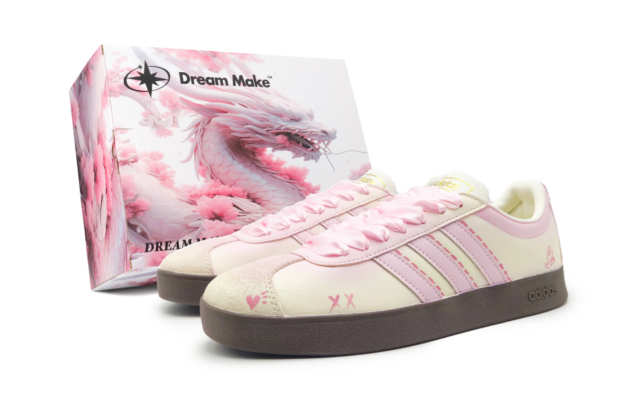 Adidas Adidas Vl Court Classic Butter Bubbles Low top Skateboard Shoes Women's Pink
