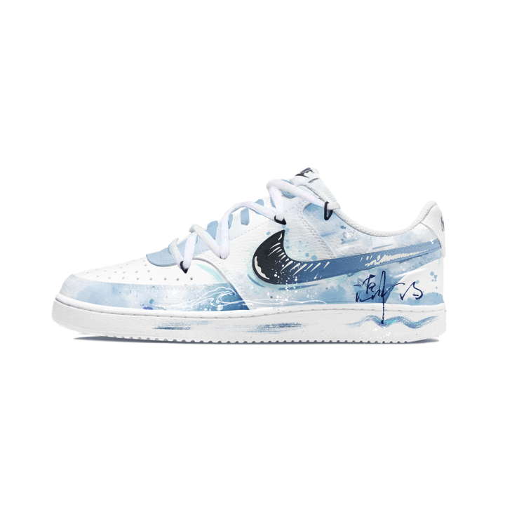 Nike Nike Court Vision 1 Synthetic Leather Low top Skateboard Shoes Men's Lake Blue