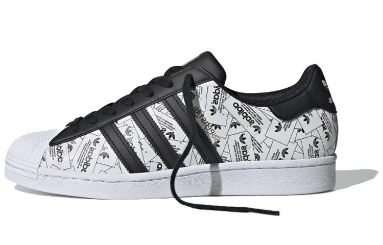 Adidas Originals SUPERSTAR Leather Cushioning Low top Skateboard Shoes Unisex White Black Red