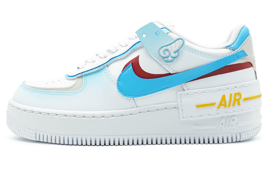 Nike Nike Air Force1 Shadow Abrasion Resistant Low top Skateboard Shoes Women's Blue White