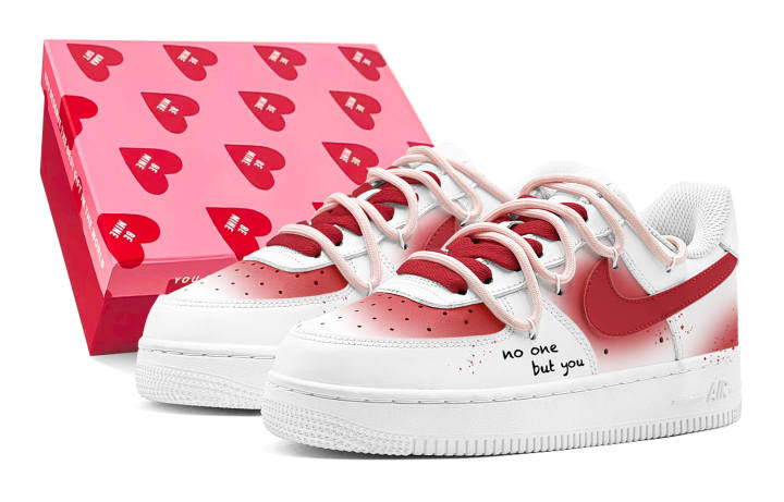 Nike Nike Air Force 1 Air Force 1 Love Rendering Low top Casual Skate Shoes Women's Red White