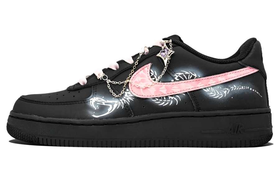 Nike Nike Air Force 1 Dark Night Serpent Shadow Low top Skateboard Shoes Unisex Black Pink