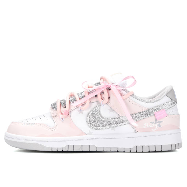 Nike Nike Dunk Mercury Abrasion Resistant Low top Skateboard Shoes Women's Silver Pink