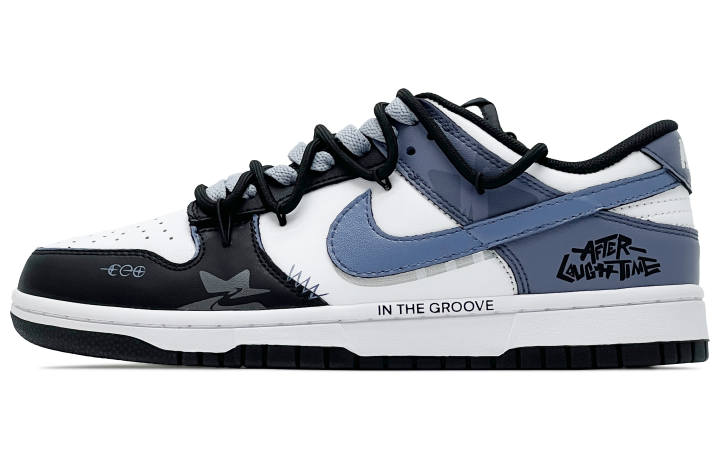 Nike Nike Dunk Abrasion Resistant Low top Skateboard Shoes Unisex Blue Black