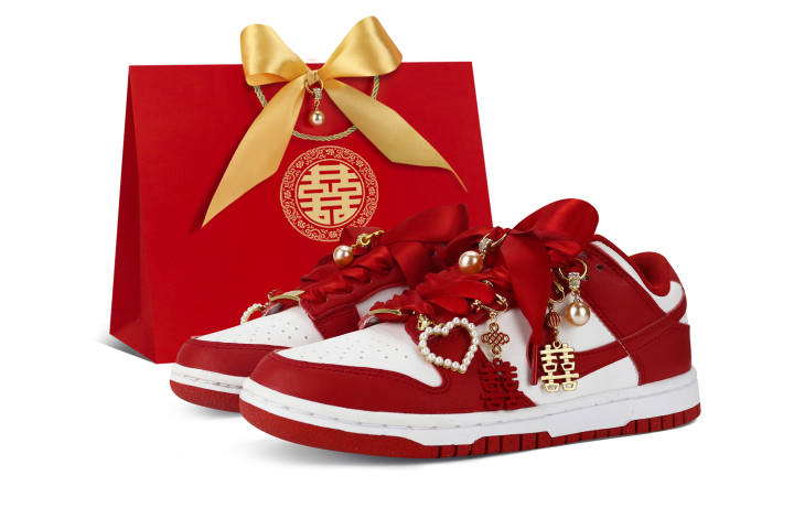 Nike Nike Dunk Wear resistant And Lightweight Low top Skateboard Shoes Unisex Red White