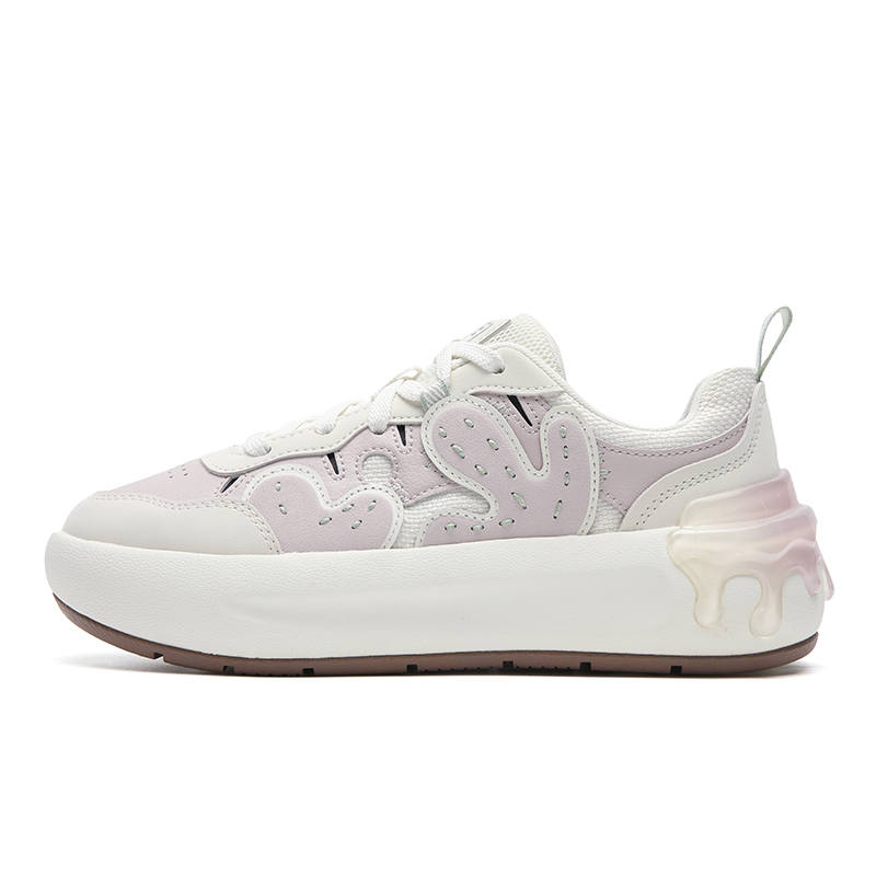 FILA CACTI Abrasion Resistant Lightweight Height Increasing Low top Skateboard Shoes Women's Pink Gray