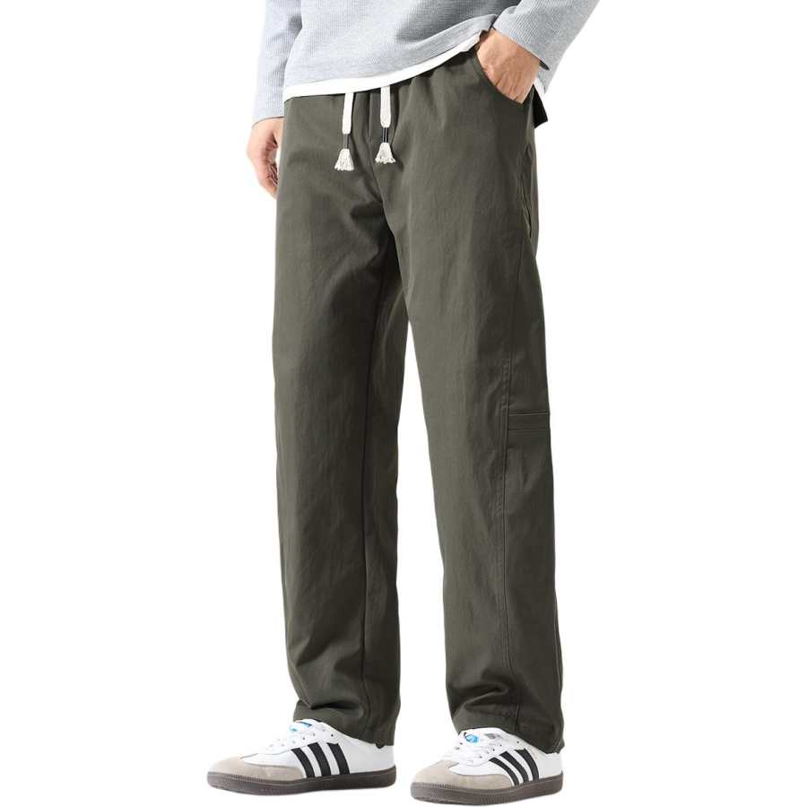 Tonlion Casual Pants Unisex Moderate Straight Fit Pants