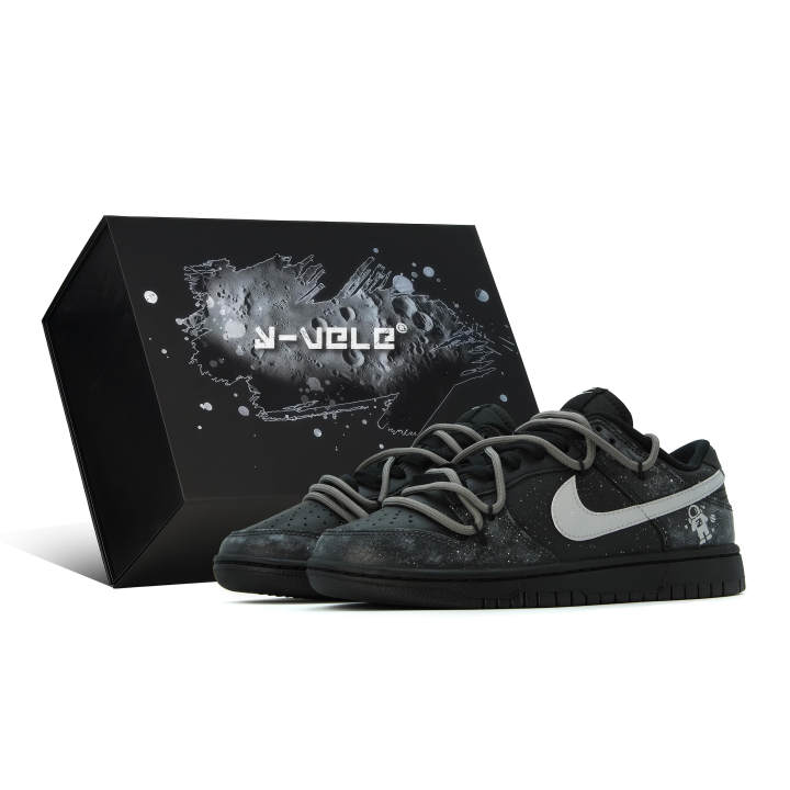 Nike Nike Dunk Y VELE Xingji Archive, Moon Outer, Space, Urban Techwear Leather Low top Skateboard Shoes Unisex Black
