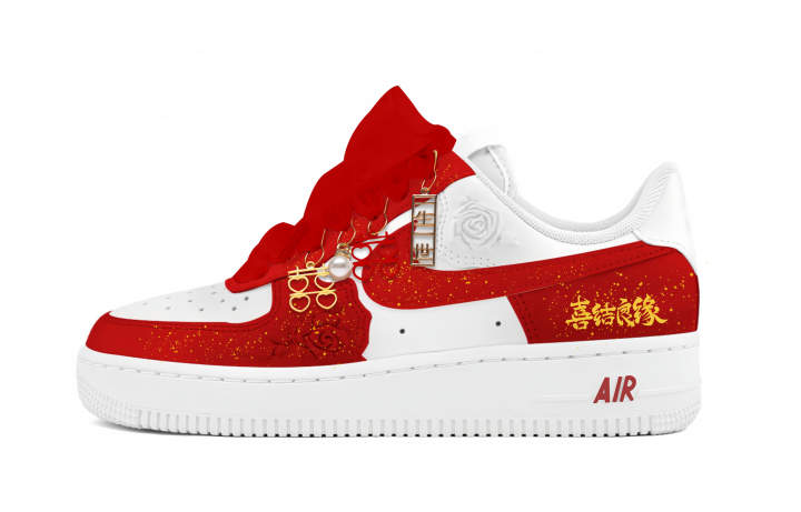 Nike Nike Air Force 1 Coverage Slip Resistant Low top Skateboard Shoes Unisex Red